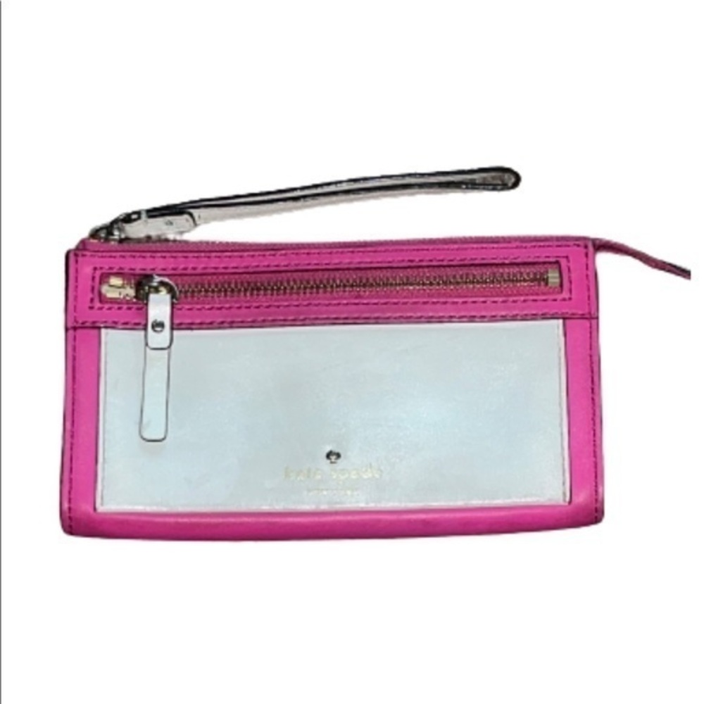 kate spade Sable PWRU3777 York avenue Pink/white leather wristlet